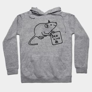 Purple Rat says Be Kind Line Drawing Hoodie